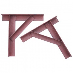 Steel Gallows Brackets - pair - Red Oxide